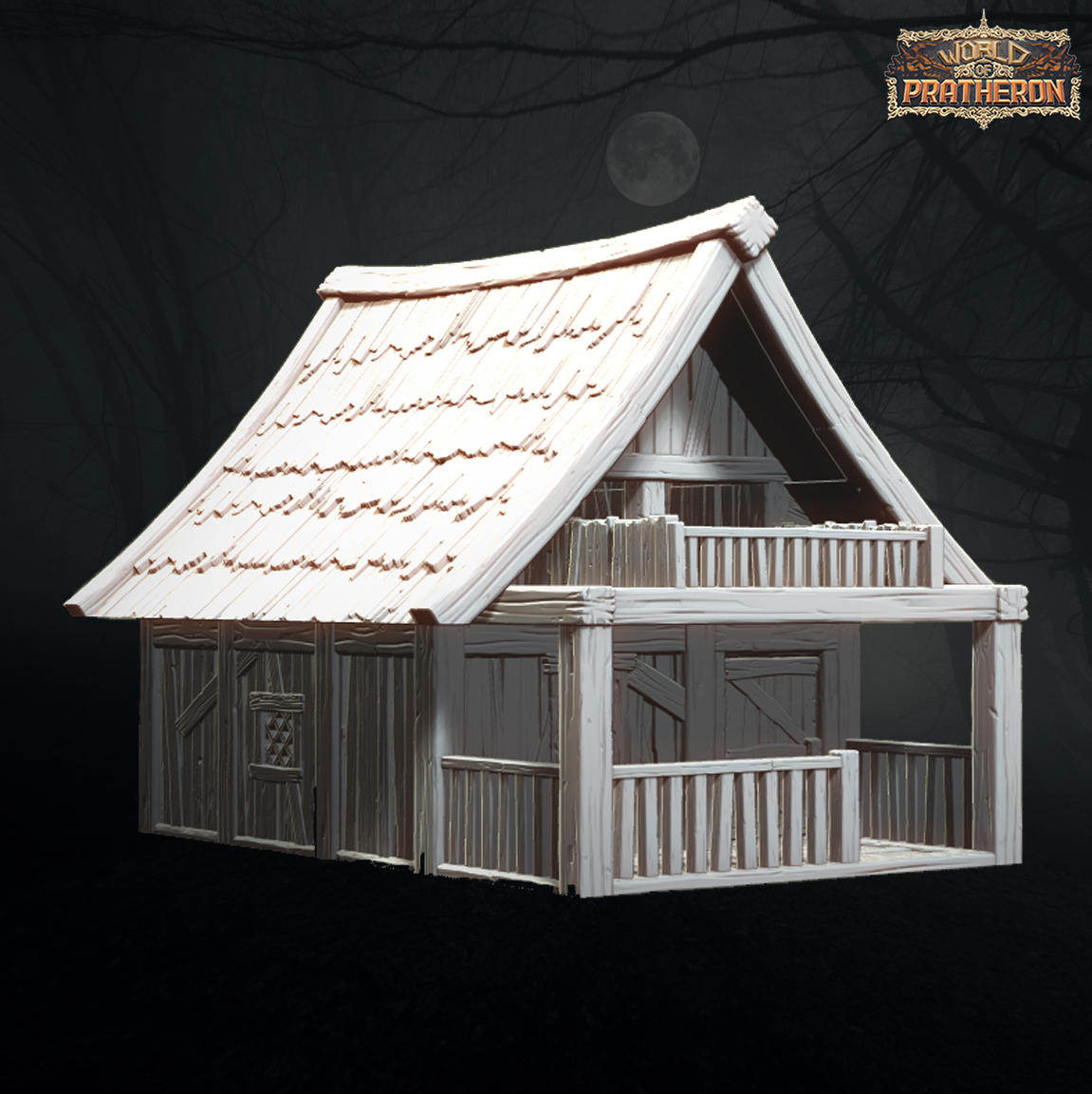 Fishing Village at War - House with a shed (Original)
